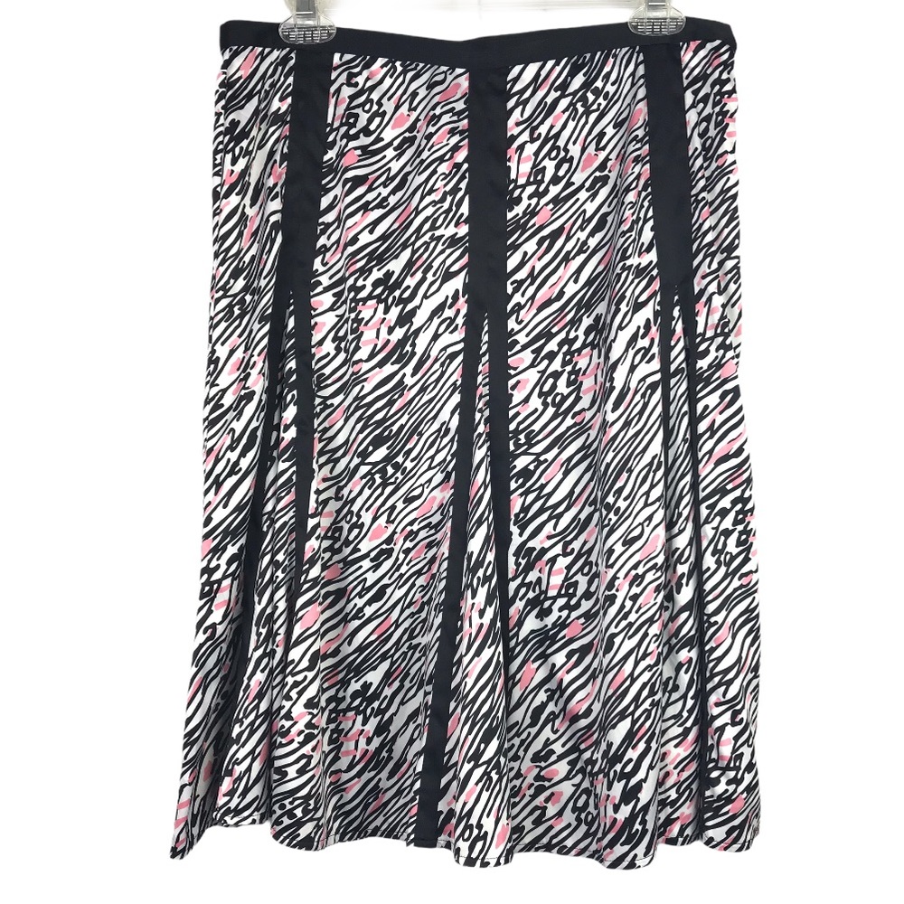 Bob Mackie Black Zebra Animal Print A Line Skirt Women Sz 8